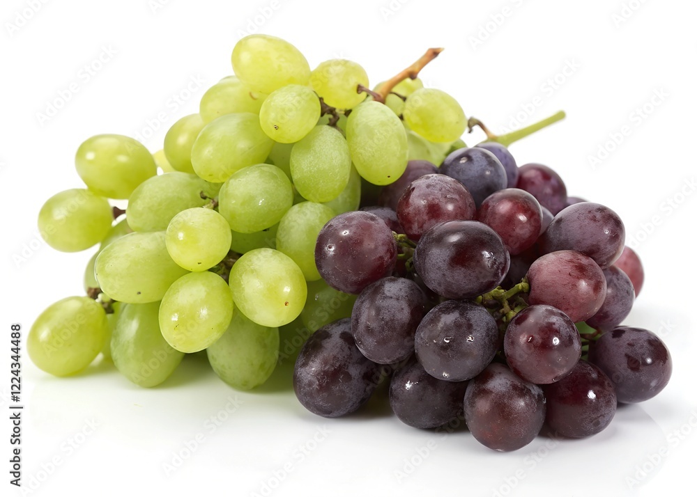 Fresh mixed grapes on white background Fresh mixed grapes on white background