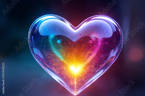 glowing heart in the dark