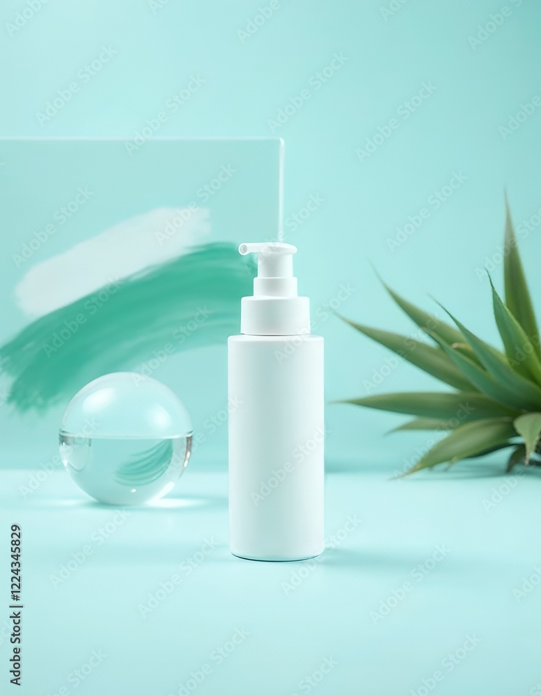 Stylish White Dispenser Bottle Against a Vibrant Background