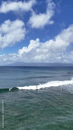 Honolua bay on a nice sunny day for snorkeling and surfing