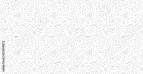 Seamless geometric patterns fashion 8090s hand drawn design white gray background