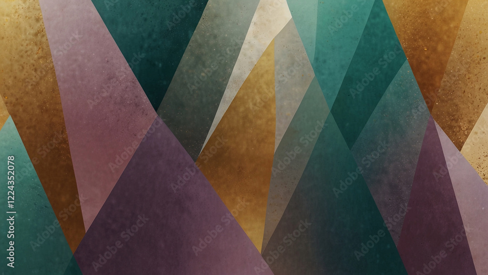 Fototapeta premium Light pastel soft pale purple gold golden champagne teal white abstract background. Geometric shape. Line triangle angle. Grunge noise grain mesh. Business technology premium. Blank template design