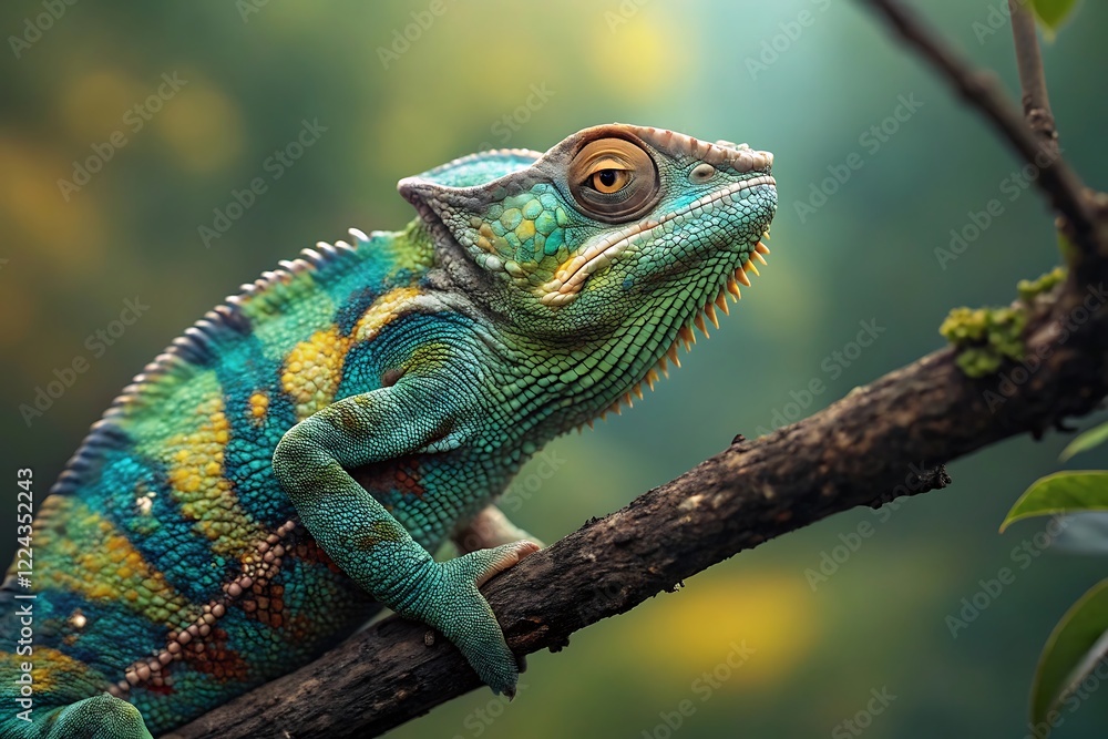 green iguana on a branch green iguana on a branch