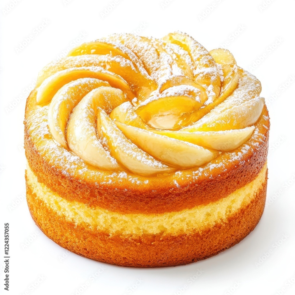 Fototapeta premium Banana cake isolated on white background