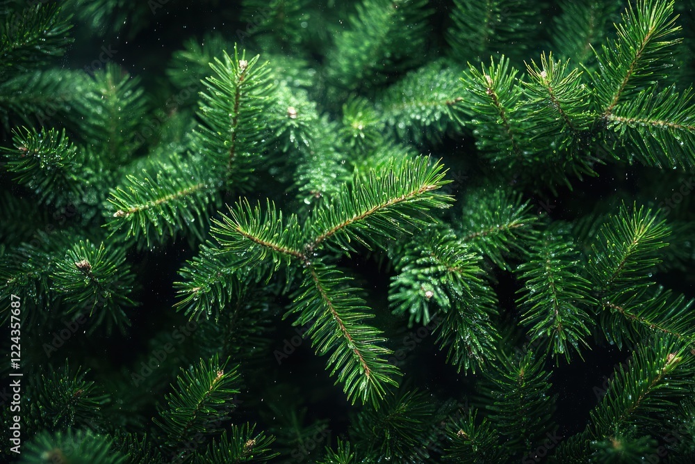 Close-up of Lush Green Pine Needles with Intricate Textures and Soft Diffused Lighting Close-up of Lush Green Pine Needles with Intricate Textures and Soft Diffused Lighting