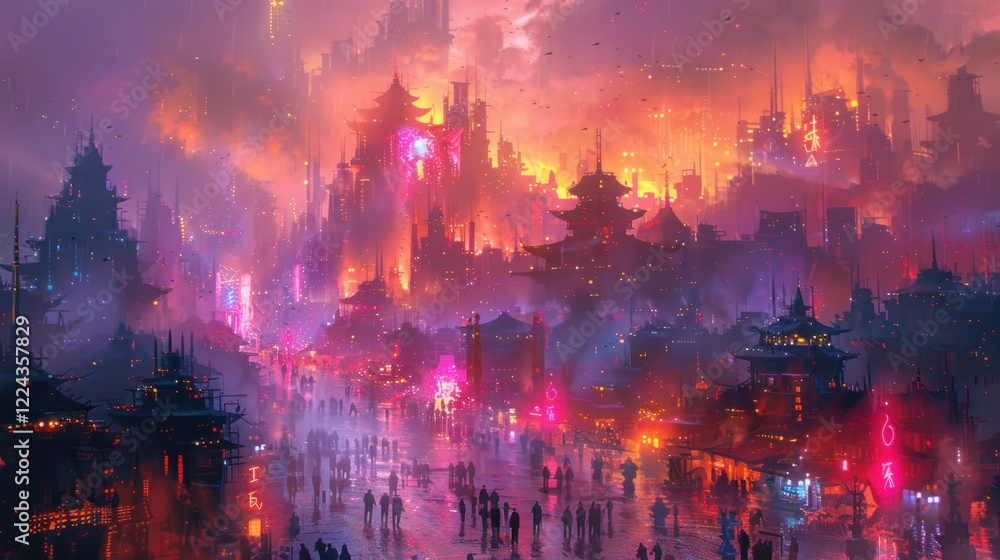 Fototapeta premium Futuristic Asian Cityscape