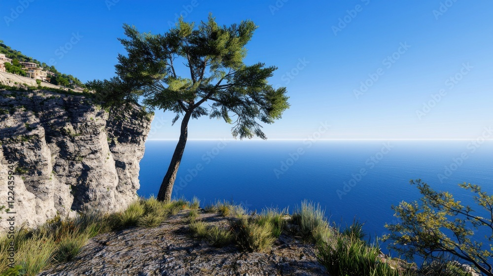 Solitary Tree on Coastal Cliff Solitary Tree on Coastal Cliff