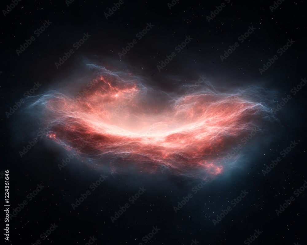 Fototapeta premium Nebula Mystique Ethereal Cosmic Clouds Embrace a Swirling Galaxy - Innovative Space Imagery for Science Education and Astro Marketing