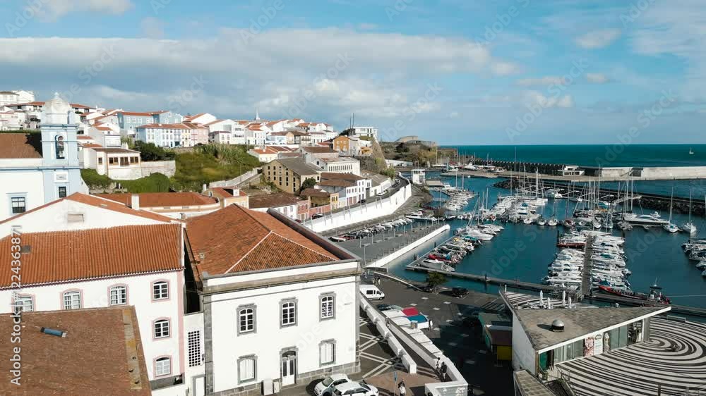 Angra do Heroismo the capital of Terceira island.The landscape of Terceira Island in the Azores Archipelago in Atlantic Ocean, Portugal. Angra do Heroismo the capital of Terceira island.The landscape of Terceira Island in the Azores Archipelago in Atlantic Ocean, Portugal.