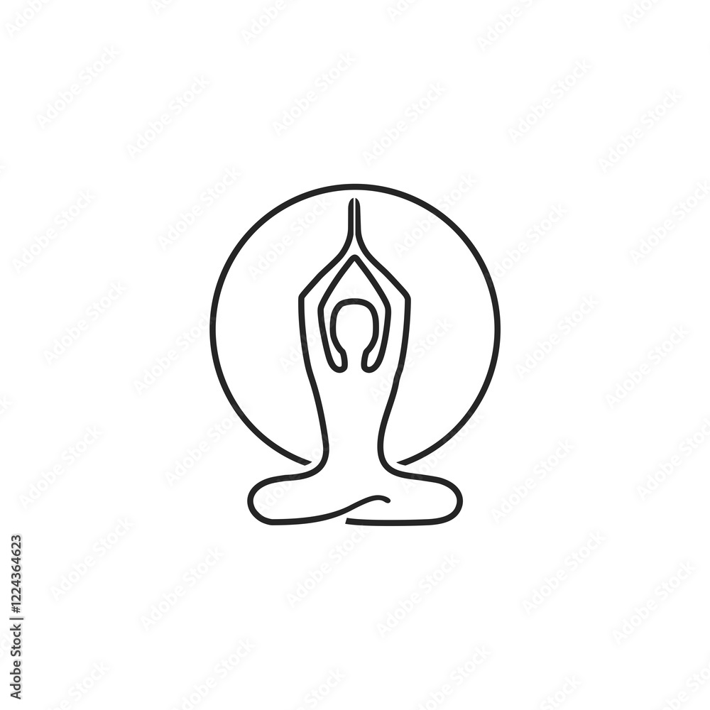 Meditating silhouette with aura energy field icon isolated on white background. Meditating silhouette with aura energy field icon isolated on white background.
