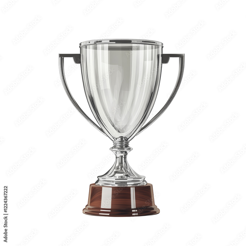 The image shows a gleaming silver trophy with two handles and a dark wooden base, symbolizing achievement and victory. The image shows a gleaming silver trophy with two handles and a dark wooden base, symbolizing achievement and victory.
