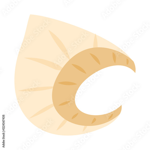 フカヒレ。フラットなベクターイラスト。
Shark fin. Flat vector illustration.