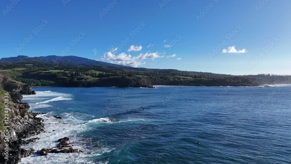 Honolua bay on a nice sunny day for snorkeling and surfing Honolua bay on a nice sunny day for snorkeling and surfing