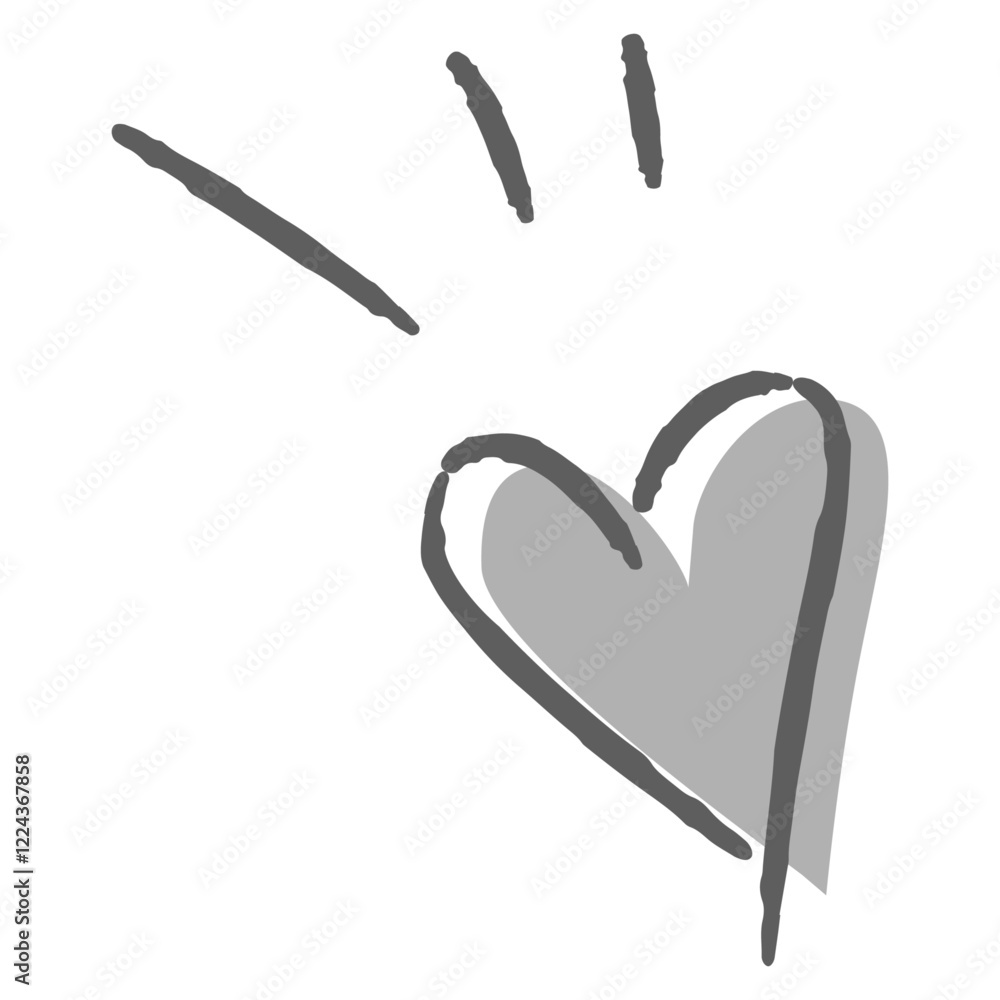 ハートマークのシンプルでおしゃれな手描きイラスト