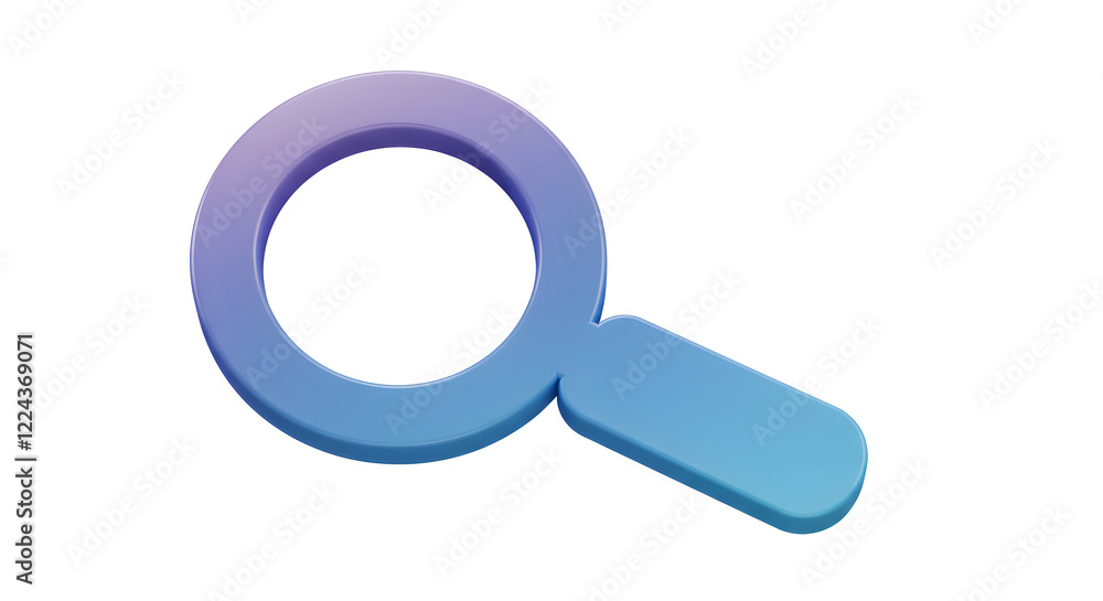 3D Magnifying Glass Icon Search Symbol Design isolated on white background. Generative AI 3D Magnifying Glass Icon Search Symbol Design isolated on white background. Generative AI