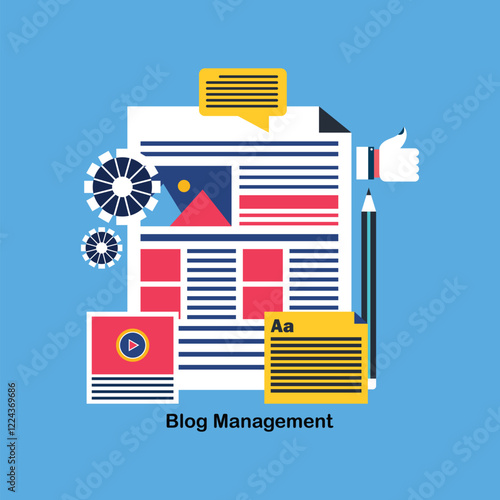 Blog management social media concept