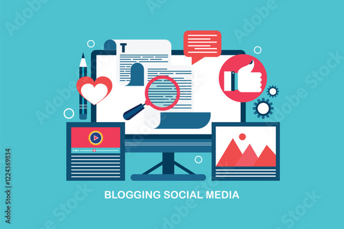 Blogging social media concept