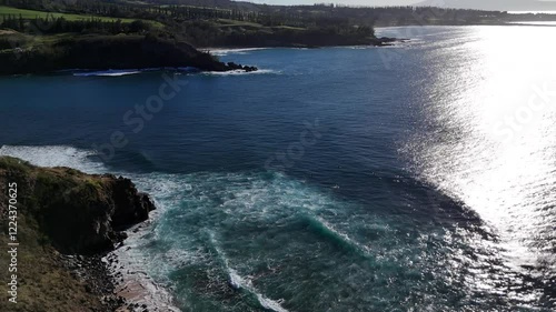 Honolua bay on a nice sunny day for snorkeling and surfing