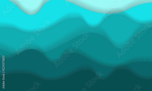 Abstract gradient waves in blue and turquoise tones create a serene and modern design. This minimalist artwork is perfect for backgrounds, presentations, or calming visual designs.