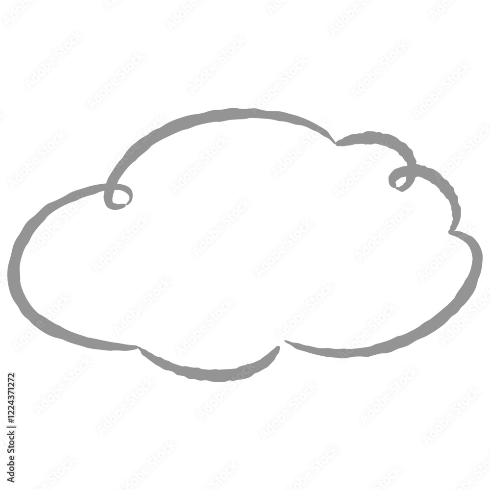 Φωτογραφία シンプルでおしゃれな手描きの吹き出し（カラー・単体・横書き）
