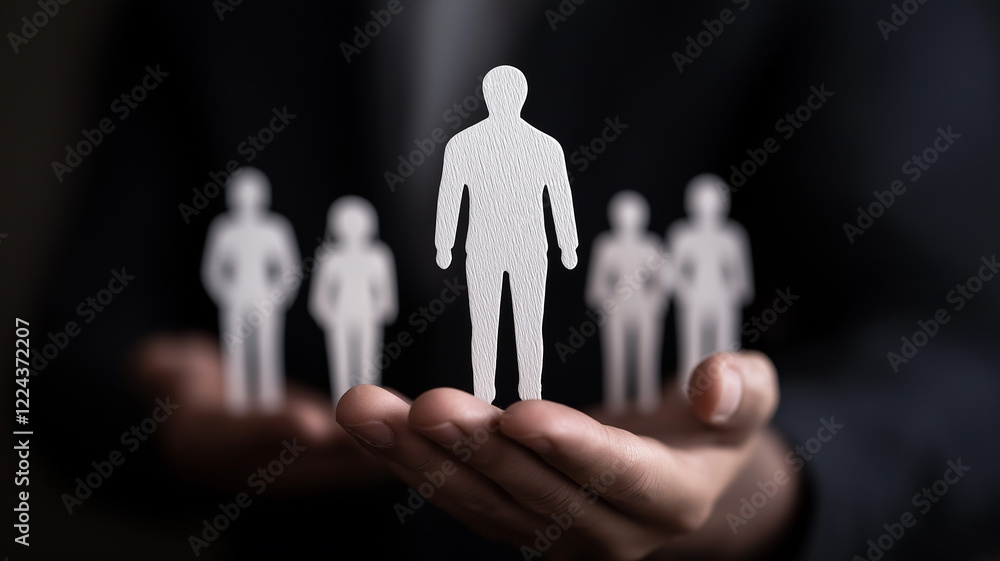 Protecting Our People: A symbolic image of a business leader holding a chain of paper cutouts representing a diverse team
Protecting Our People: A symbolic image of a business leader holding a chain of paper cutouts representing a diverse team