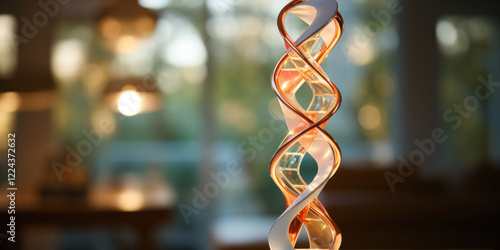 Captivating Spiral Design Featuring Reflective Surfaces in Soft Light