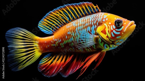 Colorful Characteristics and Habitat of Pseudocrenilabrus Multicolor Fish photo