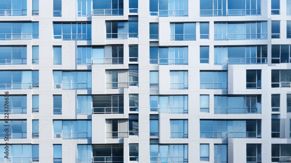 Reflective Glass Facade of a Modern Skyscraper in Urban Design Reflective Glass Facade of a Modern Skyscraper in Urban Design