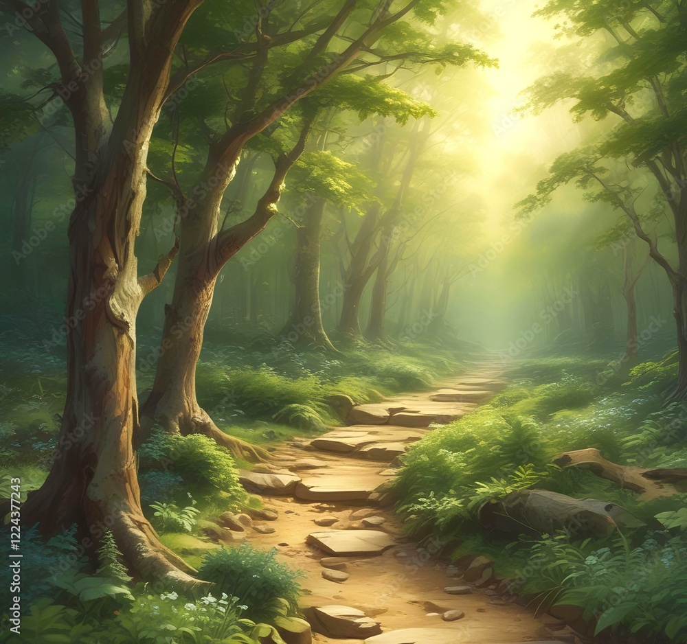 Obraz premium Illustration of green world.