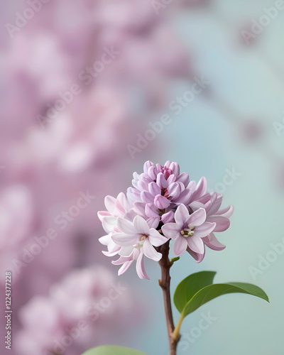 Wallpaper Mural Floor A blossoming branch of delicate lilac on a blurred background with space for text. Torontodigital.ca