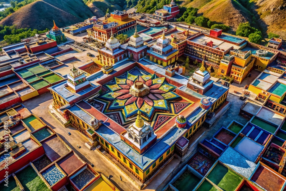 Fototapeta premium Aerial View of One Hundred Symbolic Structures, Drone Photography