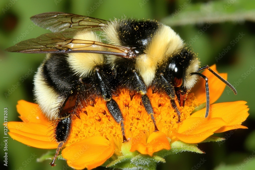 Bee on a Bloom A close-up of a bumblebee collecting pollen from a golden sunflower Bee on a Bloom A close-up of a bumblebee collecting pollen from a golden sunflower