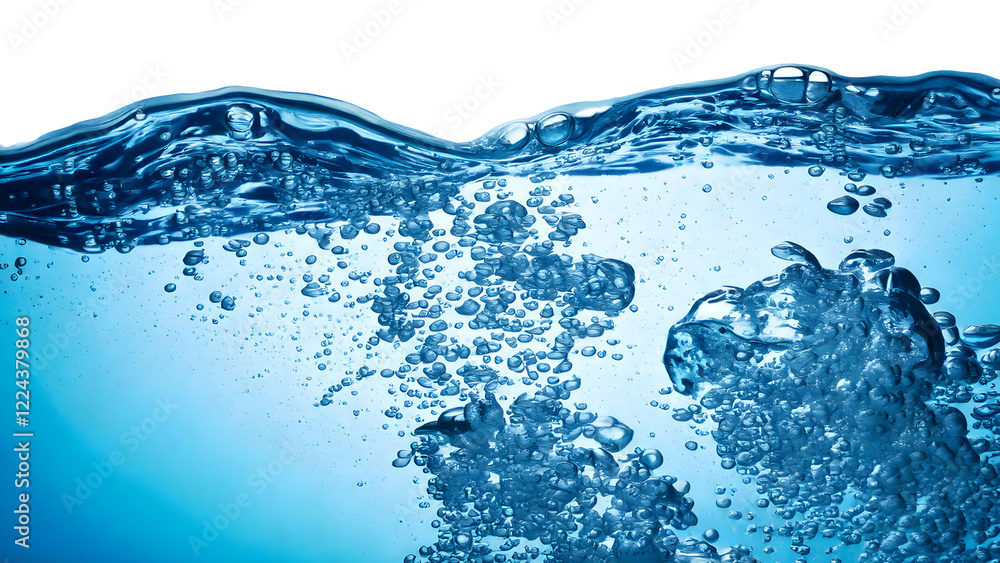Obraz premium Clear blue water bubble
