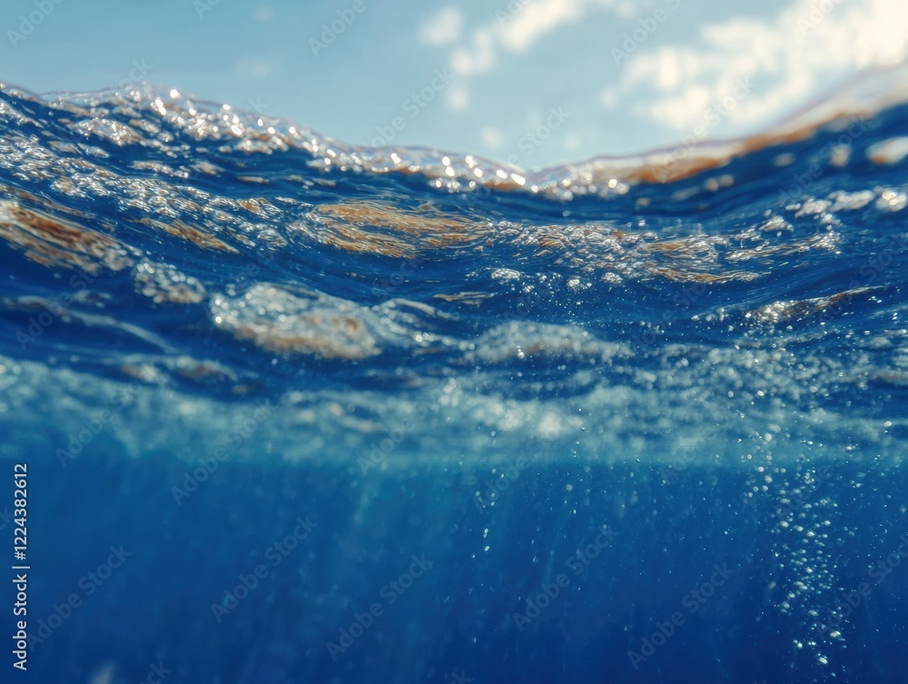 image of a view of both above water and below water image of a view of both above water and below water