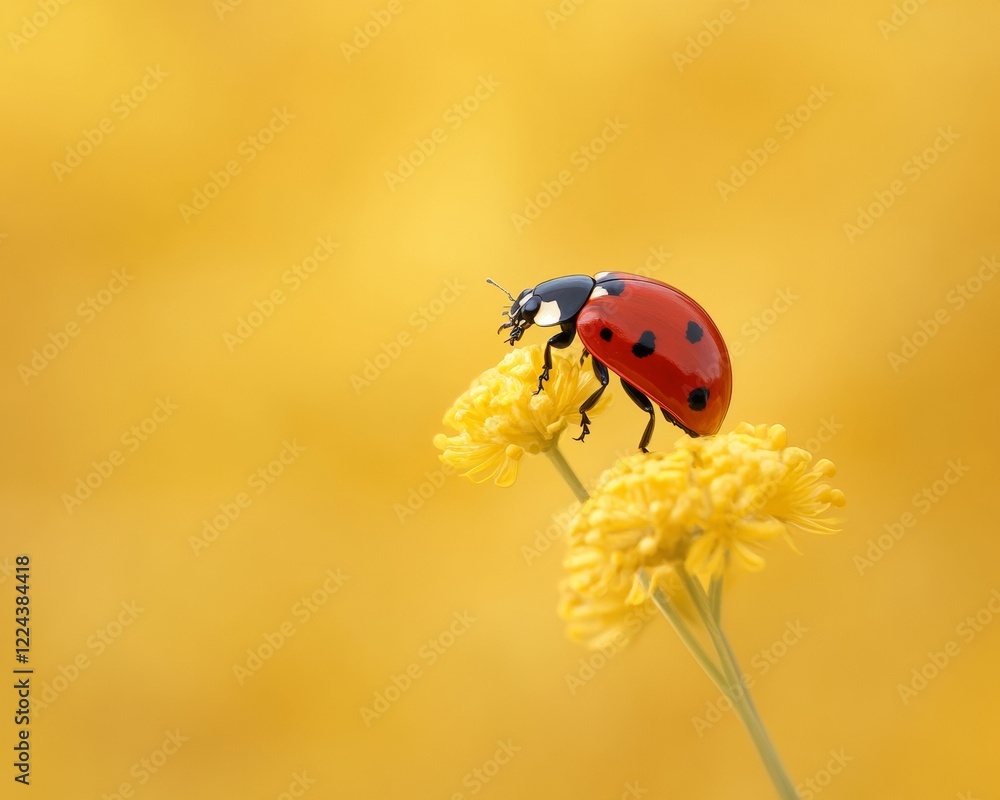 Natures Microcosm Magic Macro of a Ladybug on Yellow Wildflowers - Vibrant Textures for Eco-Friendly Marketing and Educational Visuals in Wildlife Sustainability Natures Microcosm Magic Macro of a Ladybug on Yellow Wildflowers - Vibrant Textures for Eco-Friendly Marketing and Educational Visuals in Wildlife Sustainability