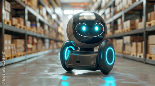 Wallpaper Mural Expansive and well lit warehouse interior featuring organized aisles and shelves full of boxes Torontodigital.ca