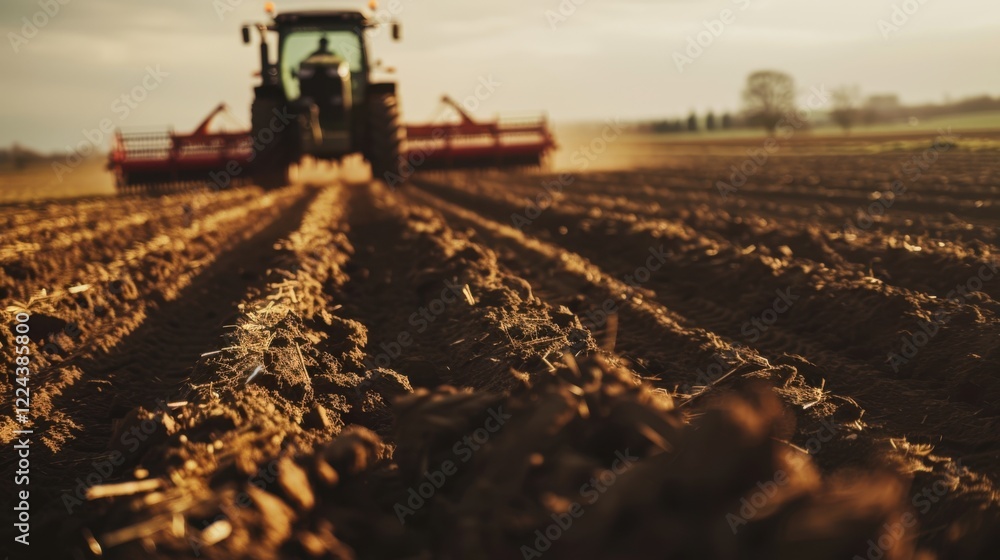 Fototapeta premium Modern Agricultural Machinery Showcasing Automated Farming in Natural Light