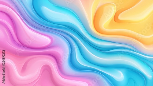 Wallpaper Mural Vibrant Colorful Abstract Swirling mix of vibrant blues, pinks, and yellows, creating a dynamic and energetic abstract background Torontodigital.ca