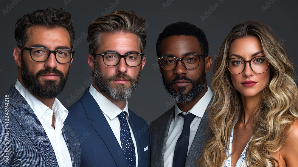 Stylish professionals posing with confidence in formal attire Stylish professionals posing with confidence in formal attire