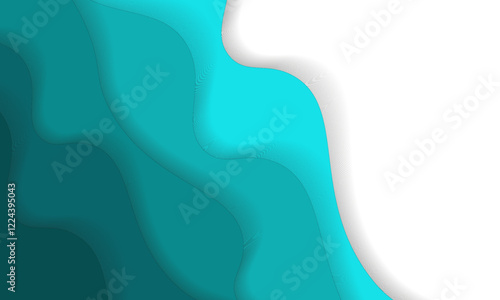 Abstract gradient waves in blue and turquoise tones create a serene and modern design. This minimalist artwork is perfect for backgrounds, presentations, or calming visual designs.
