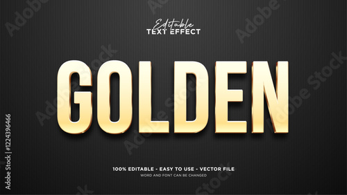 Editable golden 3d text effect, expensive text style effect	
