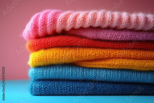 Colorful Clothes Laundry Pile Minimalist Photography Abundance Housework