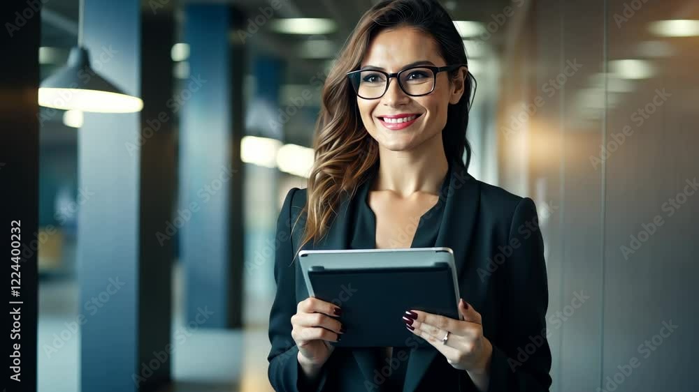 The Confident Businesswoman with Tablet The Confident Businesswoman with Tablet