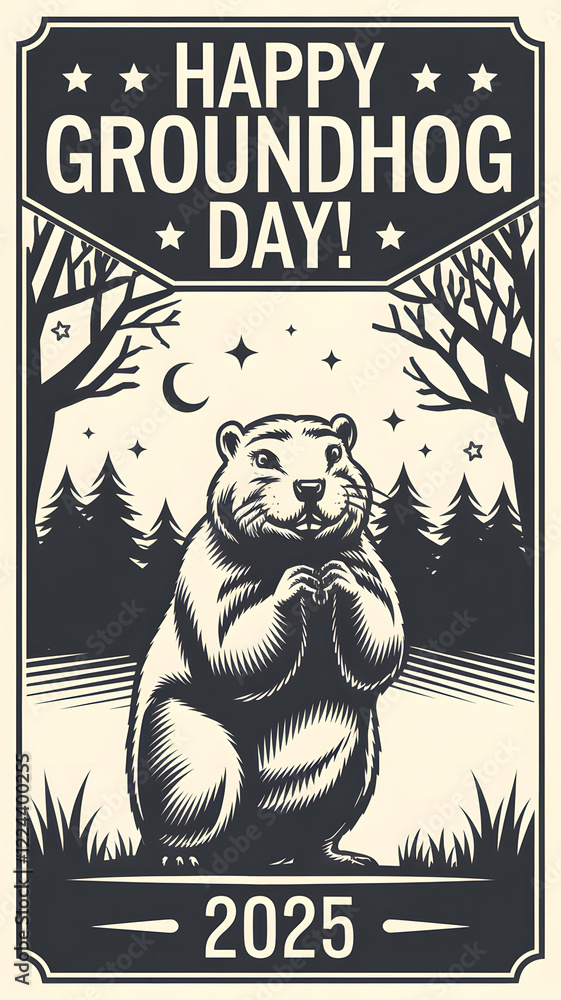 Obraz premium Groundhog Day 2025
