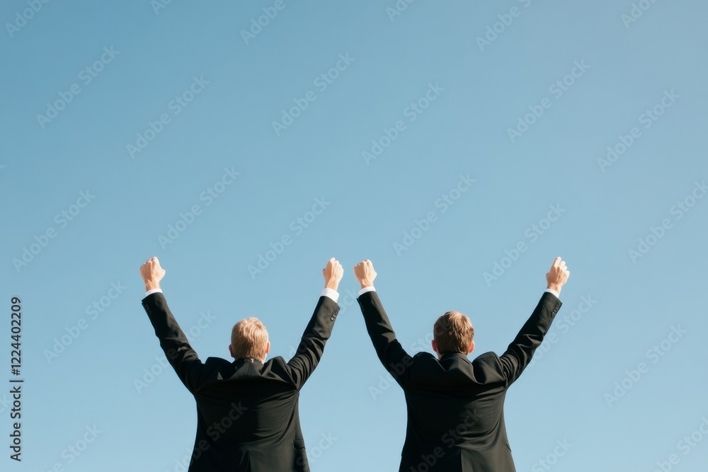 Corporate Empowerment Silhouette Executive Figures Reaching for Success on Sky Backdrop - Motivational Imagery and Professional Development Content for Business Coaching Corporate Empowerment Silhouette Executive Figures Reaching for Success on Sky Backdrop - Motivational Imagery and Professional Development Content for Business Coaching