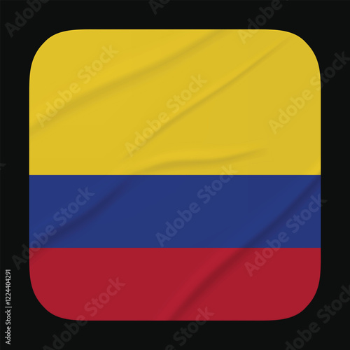 Free Download Colombia Flag Stickers. Glue-on, wrinkled stickers or labels	
 - GFXLoad