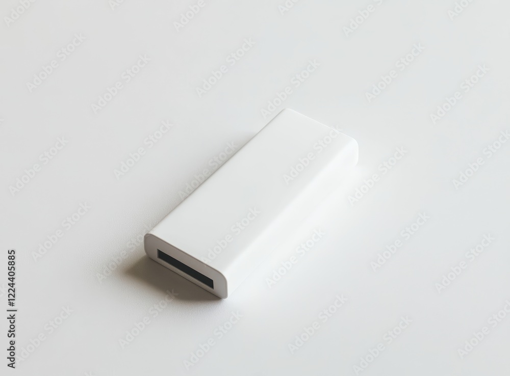White portable power bank on white background. White portable power bank on white background.