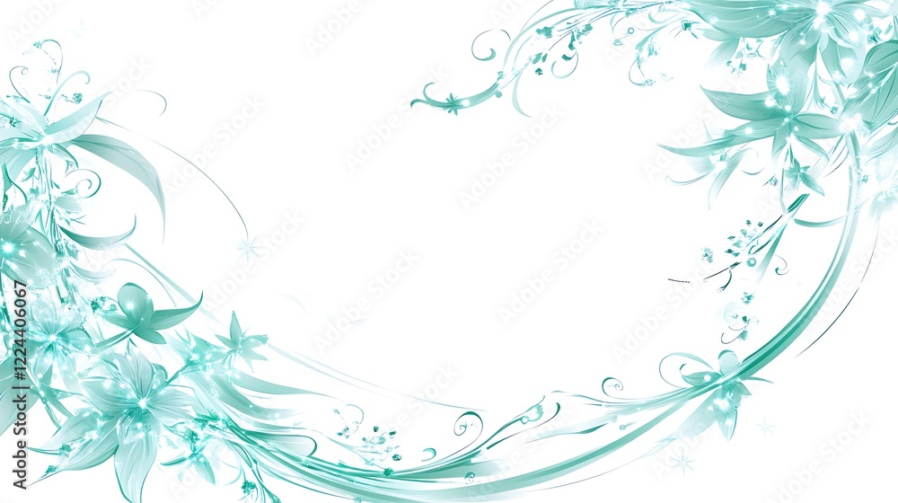 Teal Floral Swirls Design Abstract Background Image Teal Floral Swirls Design Abstract Background Image