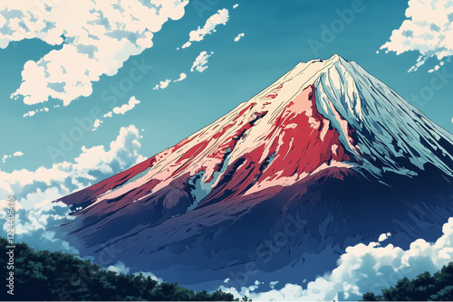 葛飾北斎02/46「富嶽三十六景 凱風快晴」リデザイン
