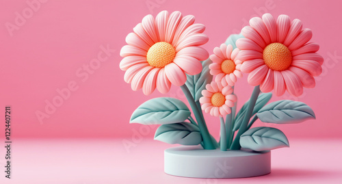 Wallpaper Mural gerbera flower in full bloom, illuminated by gentle lighting for a warm and romantic effect. Torontodigital.ca